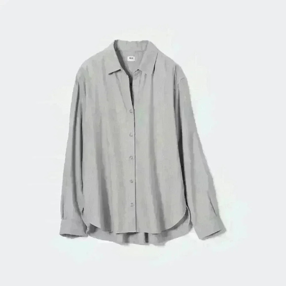 Uniqlo  Grey Soft Brushed Long Sleeve Shirt - Picture 1 of 5